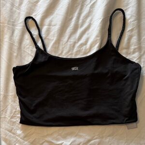 Black Cropped Camisole Tank Top